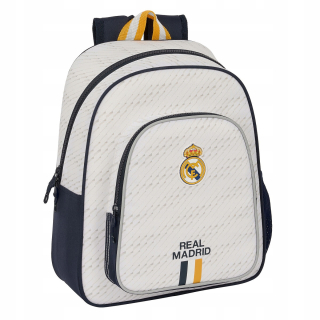 Jednokomorový školský batoh Real Madrid Safta, biely